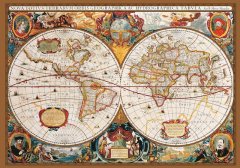Hendrik Hondius Vintage World Map 2000 Parça Puzzle | Nostaljik Dünya Haritası