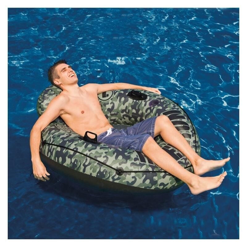 Intex 58851 Kamuflaj Desenli Tutmaçlı Deniz Koltuğu - 114 cm Şişme Koltuk Simit