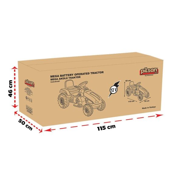 05 276  Pilsan Mega Traktör Akülü 12 Volt Kırmızı