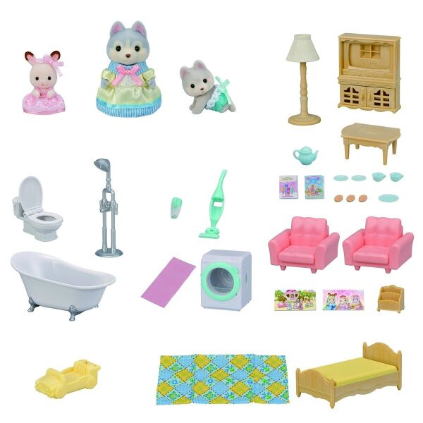 5727 Sylvanian Families Oyun Odalı Işıklı Şehir Evi Oyun Seti +4 yaş