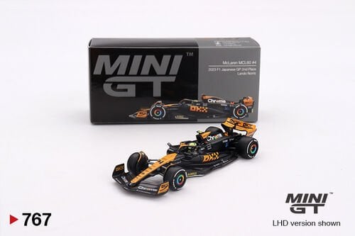 Mini GT 00767 McLaren MCL60 - No.4 Lando Norris 2nd Japanese GP F1 2023