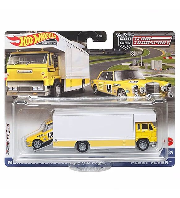 Hot Wheels Team Transport Mercedes-Benz 300 SEL 6.8 AMG & Fleet Flyer