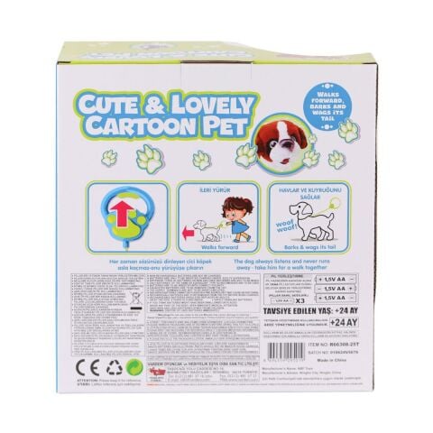 PR66308-25T Tasmalı Yürüyen Peluş Fransız Köpeği