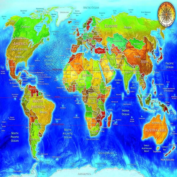 22043 PUZZLE 1500 World Political Map