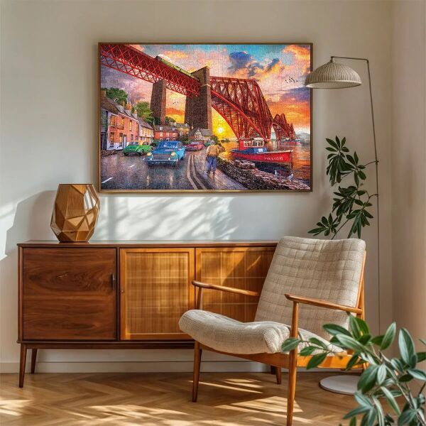 22039 PUZZLE 1500 FORTH BRİDGE AT SUNSET LİFE UNDER THE BRİDGE