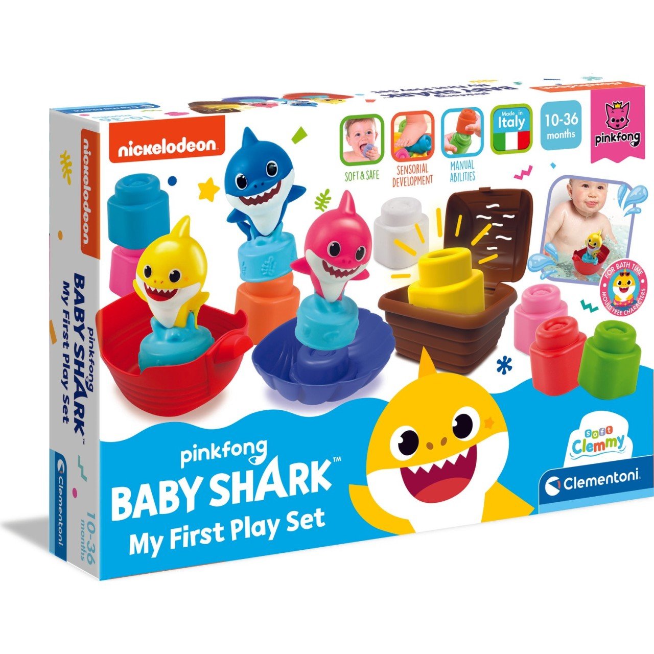 Clementoni Baby Shark Yumuşak Blok İlk Oyun Setim - Clemmy Bebek Blokları (Lisanslı)