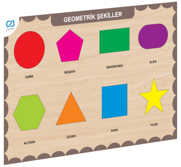 CAAHS-3204 CA GAMES AHŞAP GEOMETRİK ŞEKİLLER BUL-TAK