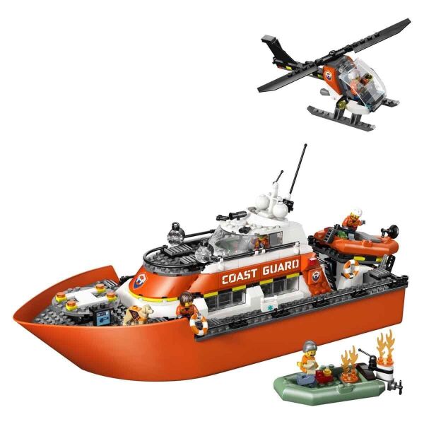 60504 Lego City Sahil Güvenlik Kurtarma Botu ve Helikopteri 742 parça +7 yaş