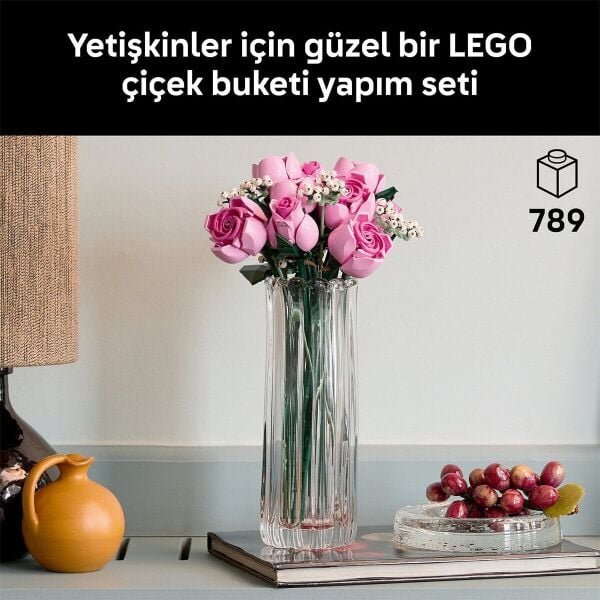 10374 Lego iconic Botanicals Pembe Gül Buketleri 789 parça +18 yaş