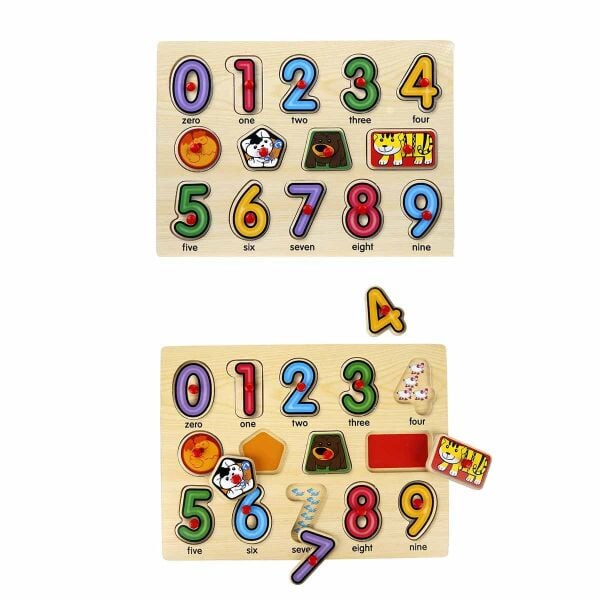 130444 Ahşap Raptiyeli Puzzle Saat