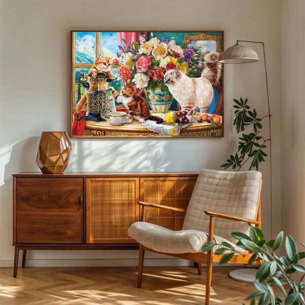 20794 PUZZLE 1000 FAMİLY CATS NEAR THE WİNDOW
