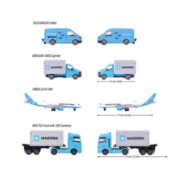 212057290 Majorette MAERSK Lojistik Arabaları 4 Parça -Simba
