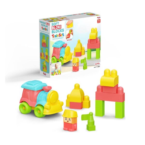04122 YUMUŞAK BLOKİ BLOKLAR TREN SET 24 PARÇA