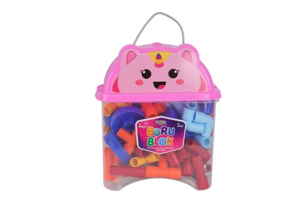 HC1044 HAYVAN FİGÜRÜ KAPAKLI KAPTA 72 PARÇA BORU BLOK