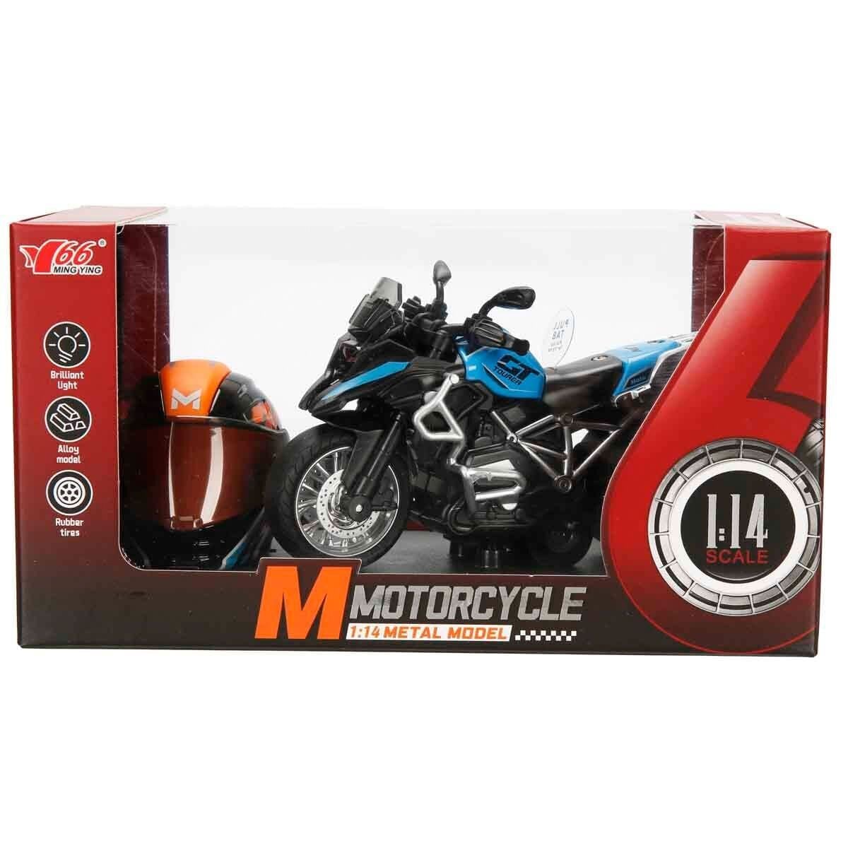 5834 SUN-MYG-MOTOSİKLET 1 14 BMW OFF-ROAD KASKLI FİGÜR PB 3R SES IŞIK