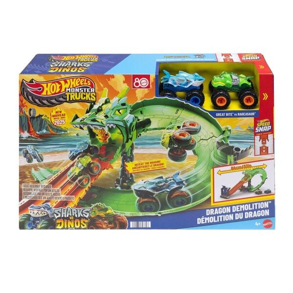 JFR06 Hot Wheels Monster Trucks  Sharks vs. Dinos Ejderha Yok Edici