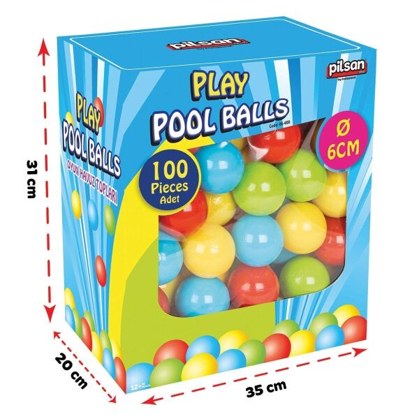 06 400 OYUN HAVUZ TOPLARI KUTULU 6 CM 100 LÜ