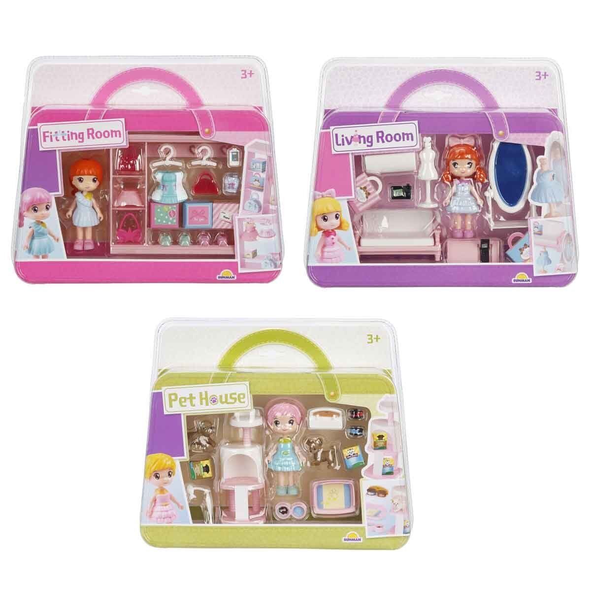 4364 SUN-YFN- Bebek ve Odası Oyun Seti 3 asorti