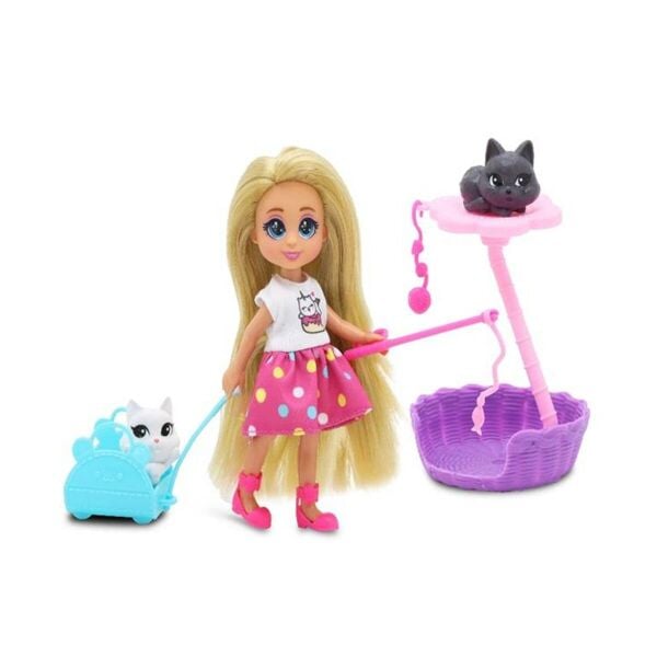 81125 SUN-FNV-MNK-F-DREAMEEZ MİNİ BEBEK VE KEDİ SETİ