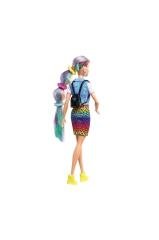 Barbie Leopar Desenli Saçlar Bebek Seti
