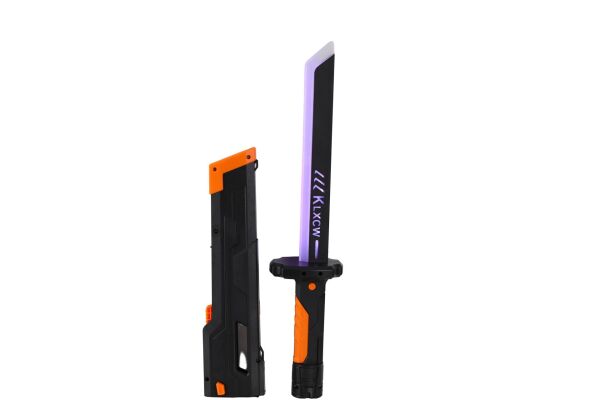 456-38M 44 CM KIVILCIM ÇIKARAN FARKLI RENKLERDE LED IŞIN KILICI 2 KILIÇ BİRLEŞTR