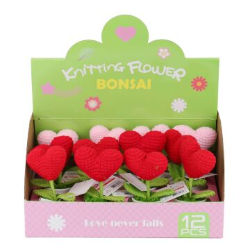 FL-7 12Lİ Kroşe Örgü Saksıda Kalp -Birliktoys