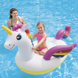 Intex Unicorn Figürlü Çocuk Deniz Yatağı - 163x86 cm | Tutmalı Havuz Binici