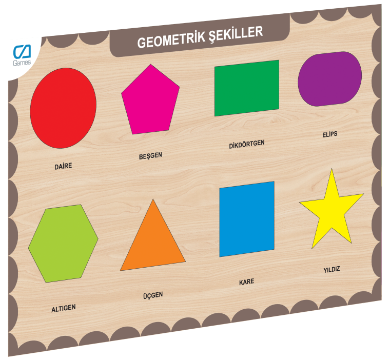 CAAHS-3204 CA GAMES AHŞAP GEOMETRİK ŞEKİLLER BUL-TAK