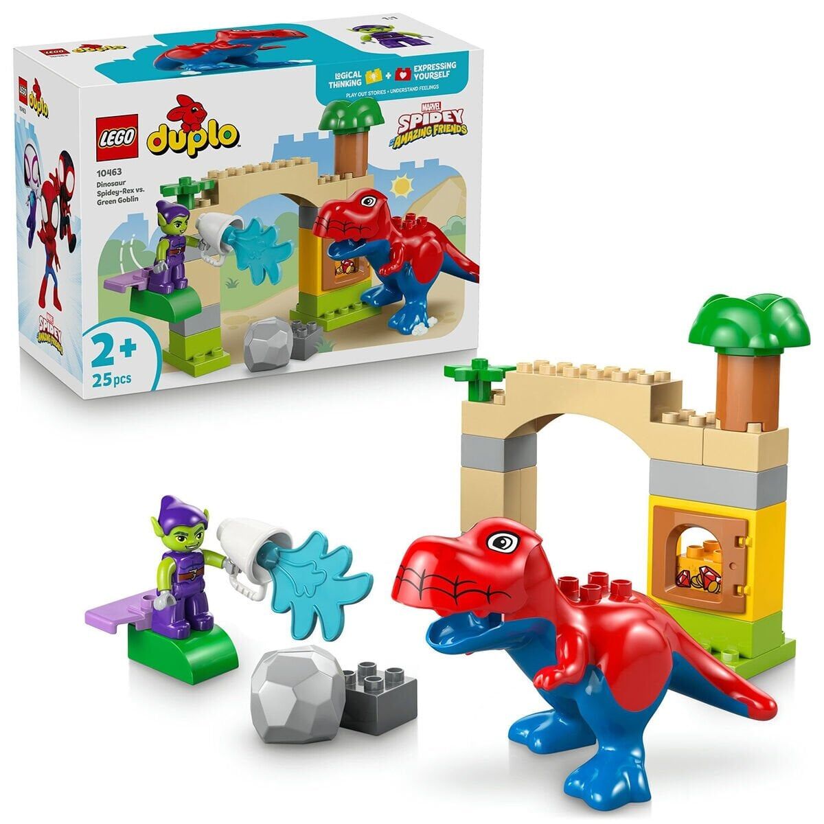10463 Lego Duplo Dinozor Spidey-Rex, Yeşil Gobline Karşı 25 parça +2 yaş