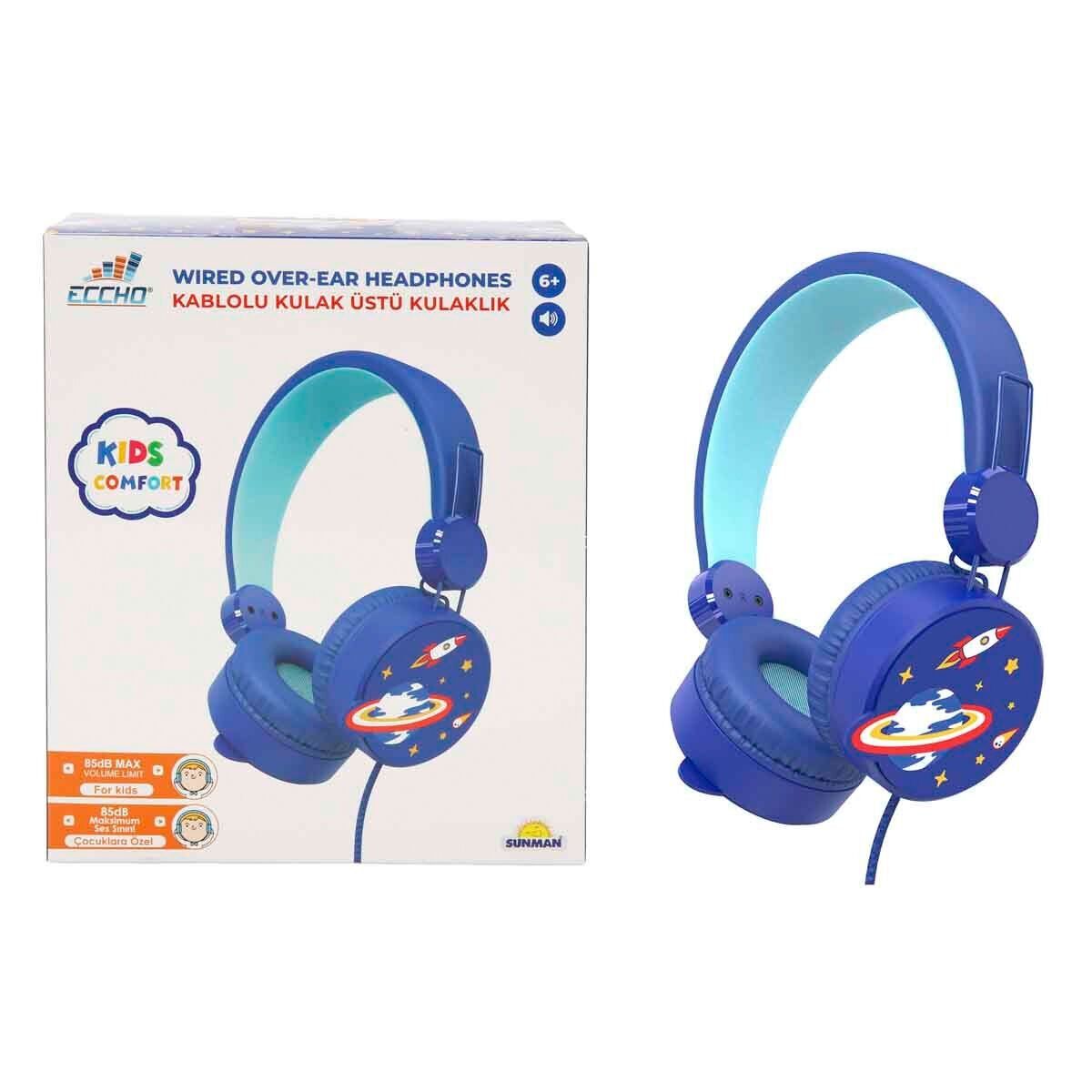 S02002604 -SUN-GLE-ECH-KULAKLIK MİKROFONLU KABLOLU UZAY RESİMLİ MV.