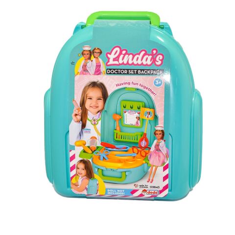 03843 LİNDA NIN DOKTOR SET SIRT ÇANTASI(Ürün oyuncaktır)