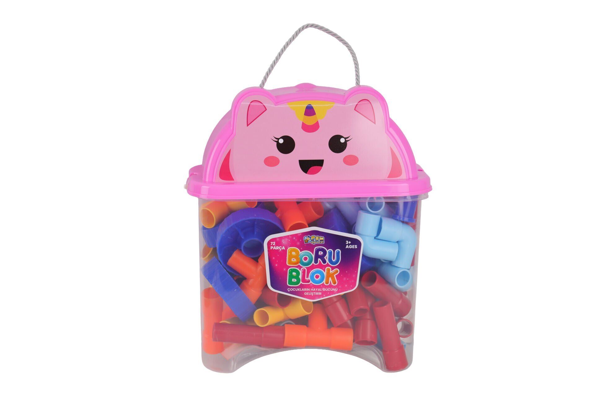 HC1044 HAYVAN FİGÜRÜ KAPAKLI KAPTA 72 PARÇA BORU LEGO