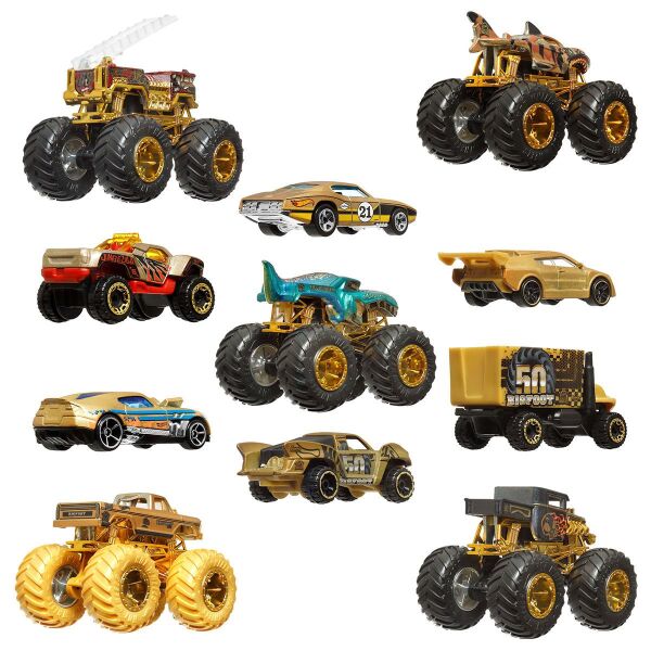 JDW07 Hot Wheels Monster Trucks Bigfoot Trophy Şampiyonları Araba ve Kamyon Çokl