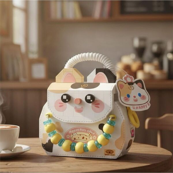 LZ-8843 LOZ KEDİ FİGÜRLÜ MEYVE ÇANTASI 360 PARÇA BLOCK OYUNCAK