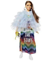 Barbie Extra Renkli Elbiseli Bebek GYJ78