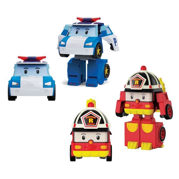 POLI MRT-674 Robocar Poli Mini Transforming Kasabanın Kurtarma Araçları 4lü Set