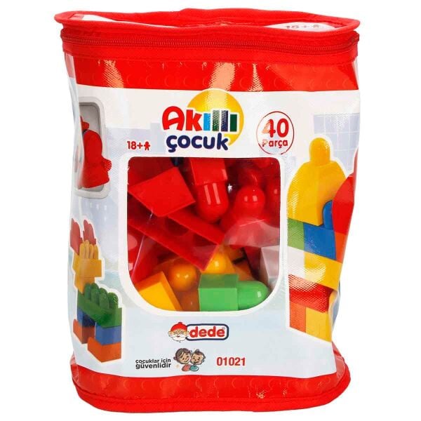 Akıllı Çocuk Renkli Bloklar 40 Parça - Eğitici Lego Seti