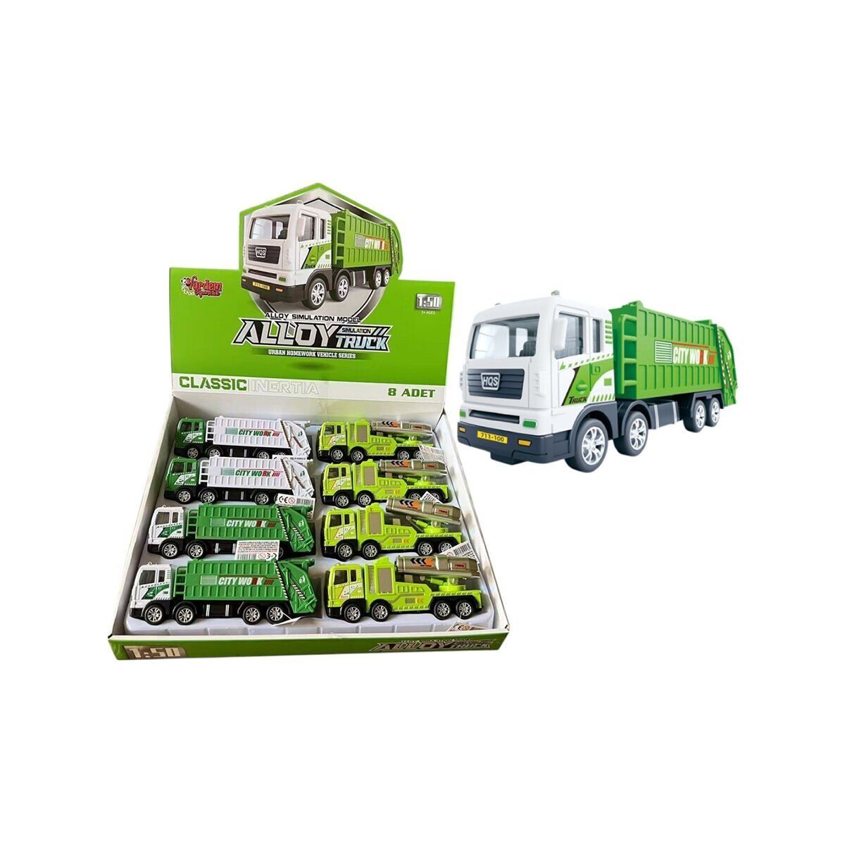 YH-711-57A SÜRTMELİ METAL 1:50 ÇÖP KAMYONU