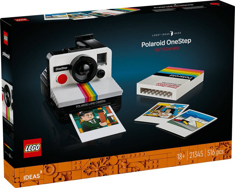 LEGO® Ideas Polaroid OneStep SX-70 Kamera 21345 - Fotoğraf Meraklısı Yetişkinler için Koleksiyonluk ve Sergilenebilir Yaratıcı Model