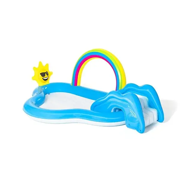Bestway Gökkuşağı Kaydıraklı Havuz 257x145 cm - Fıskiyeli Çocuk Havuzu