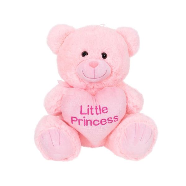 4763 Peluş Ayı Prens ve Prenses Kalpli Ayı 45 cm