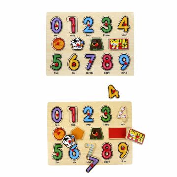 130444 Ahşap Raptiyeli Puzzle Saat