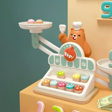 3905 SUN-Ahşap Manyetik Terazi Alışveriş Oyunu