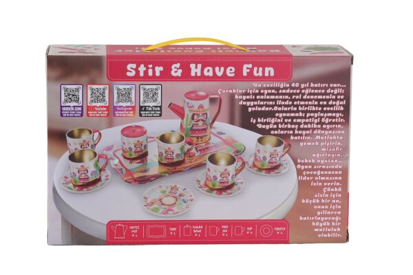 ATF-996-7A-10A 14 PARÇA DESENLİ METAL ÇAY SET