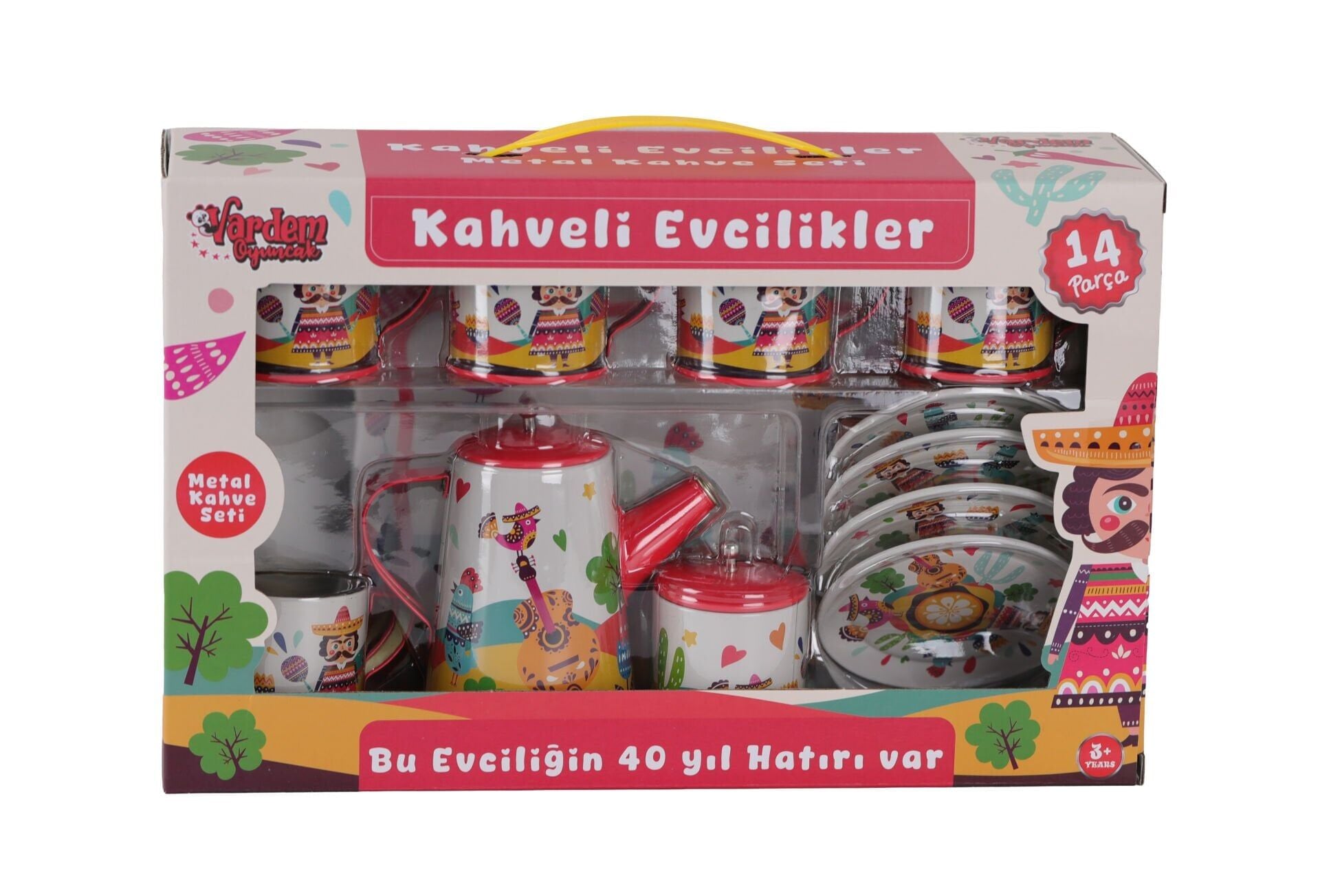 ATF-996-7A-10A 14 PARÇA DESENLİ METAL ÇAY SET